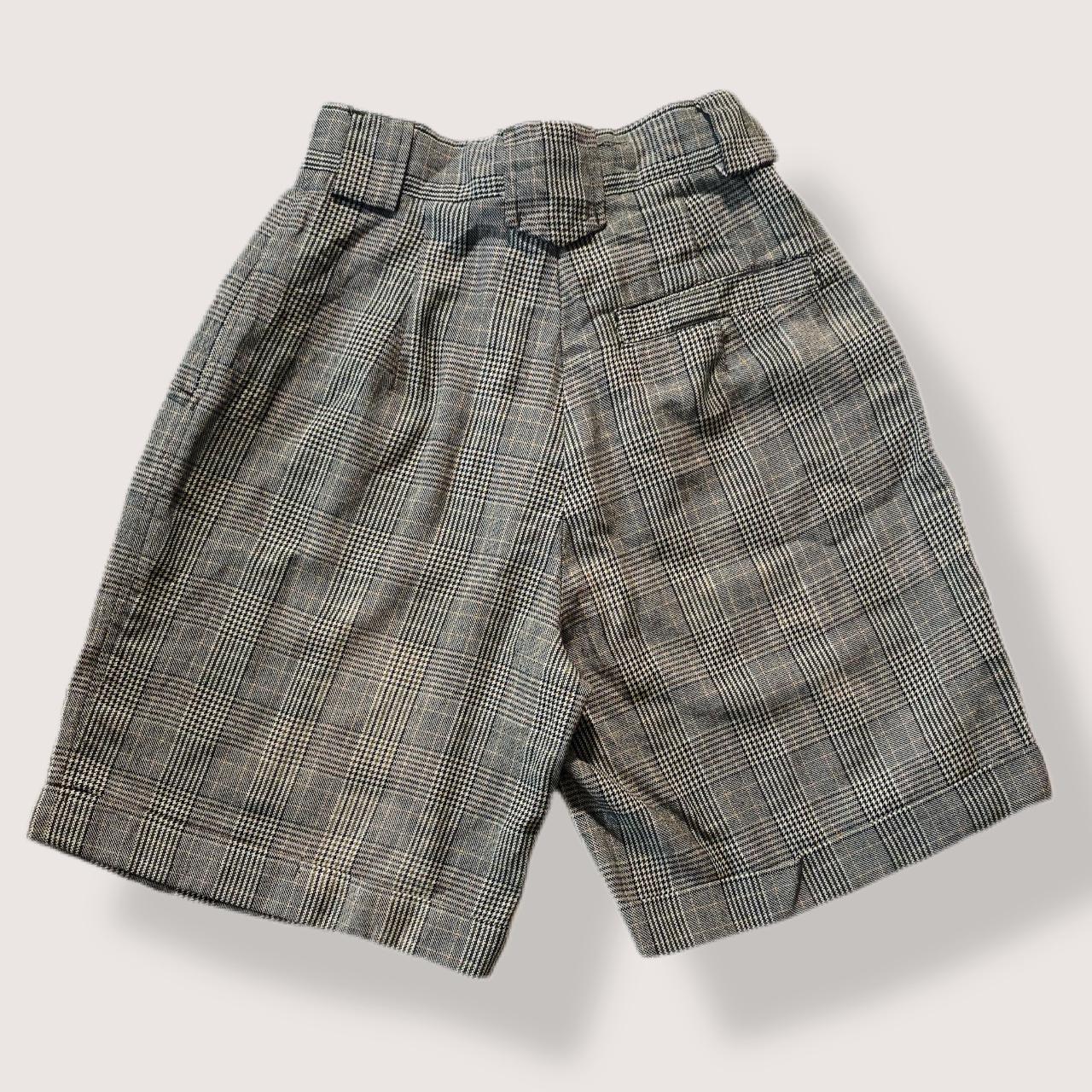 High Waisted Shorts Vintage 90s Cotton Check Shorts High Rise Bermuda Shorts Huntington Ridge in Bro