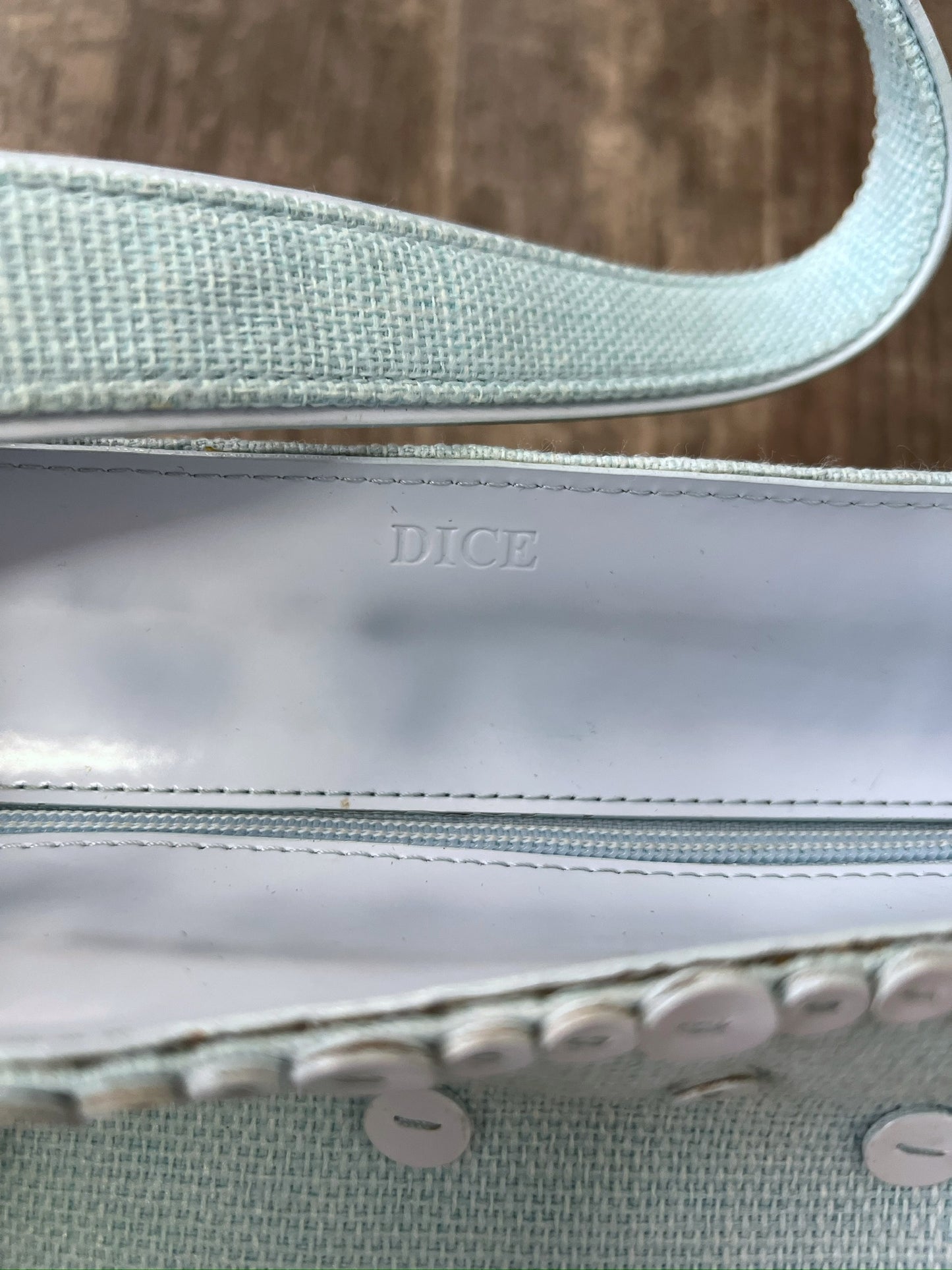 2000s Light Blue Shoulder Bag Linen Handbag Summer Bag
