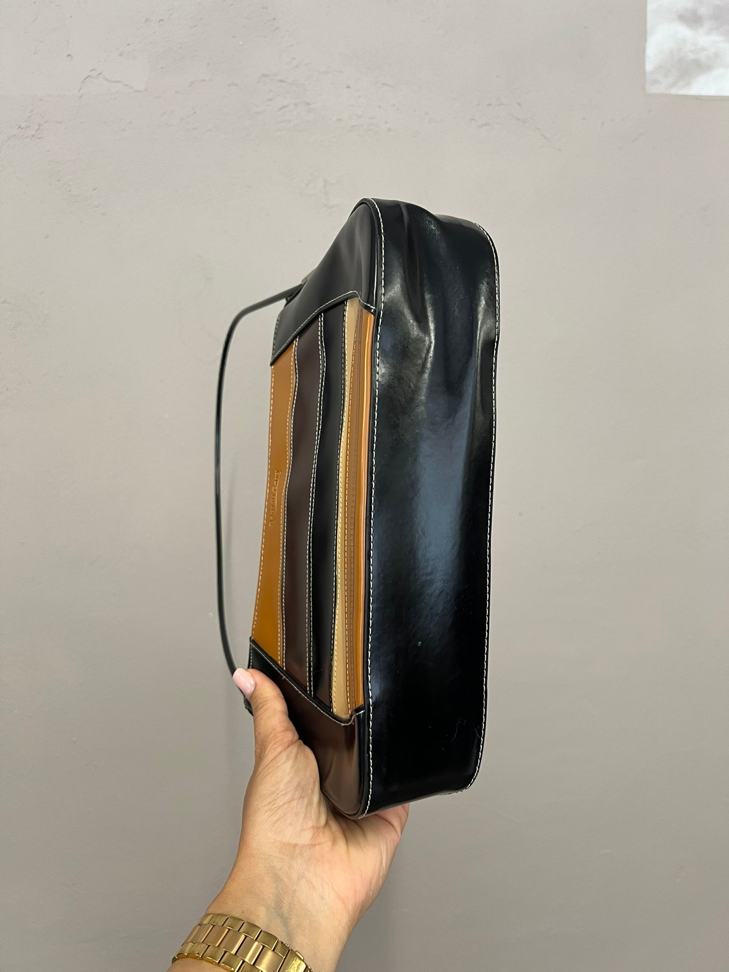 Vintage 90s shoulder bag Y2K Patent Leather Shoulder Bag