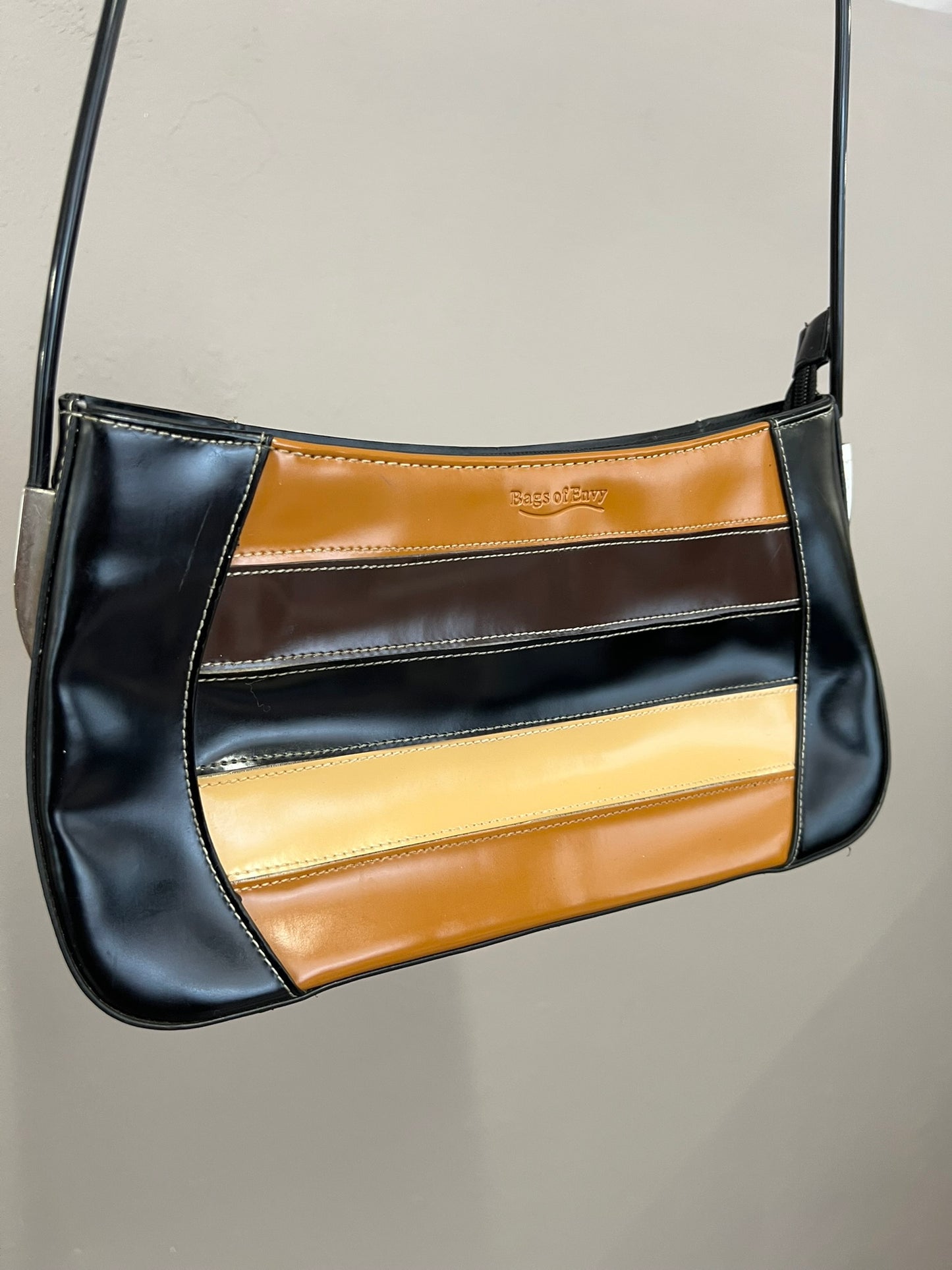 Vintage 90s shoulder bag Y2K Patent Leather Shoulder Bag