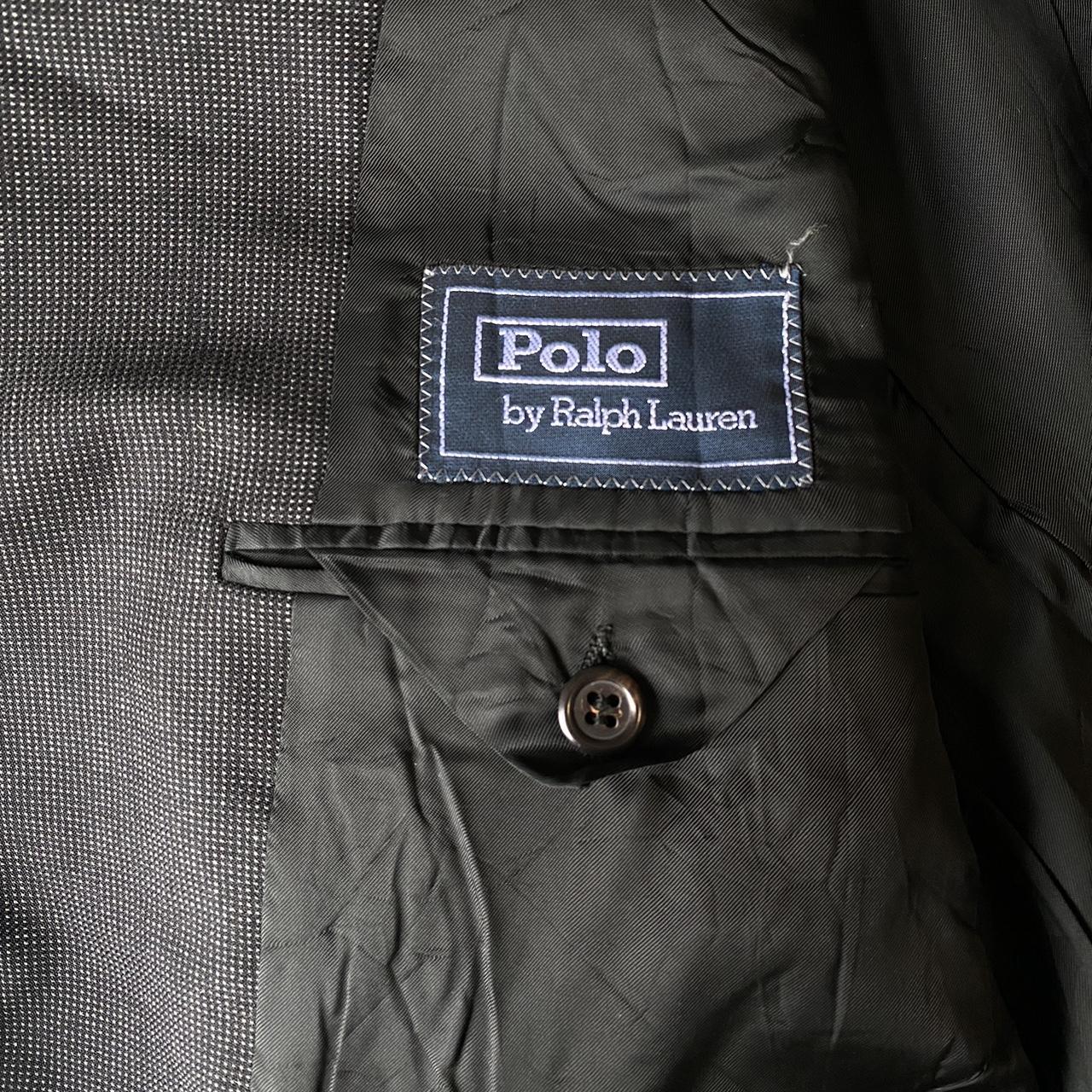 Polo Ralph Lauren Blazer 90s Vintage Pure New Wool Charcoal Grey Suit Jacket 3 Button Blazer L 40R