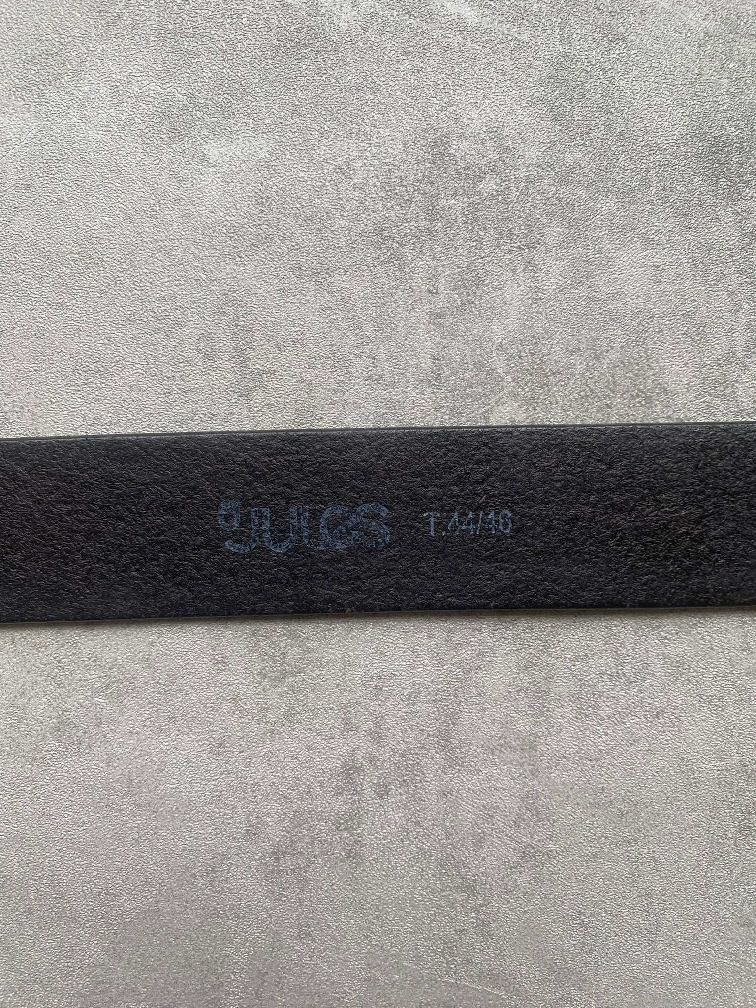 Vintage Black Leather Belt 1990s Minimalist Genuine Leather Belt Silver Buckle S
