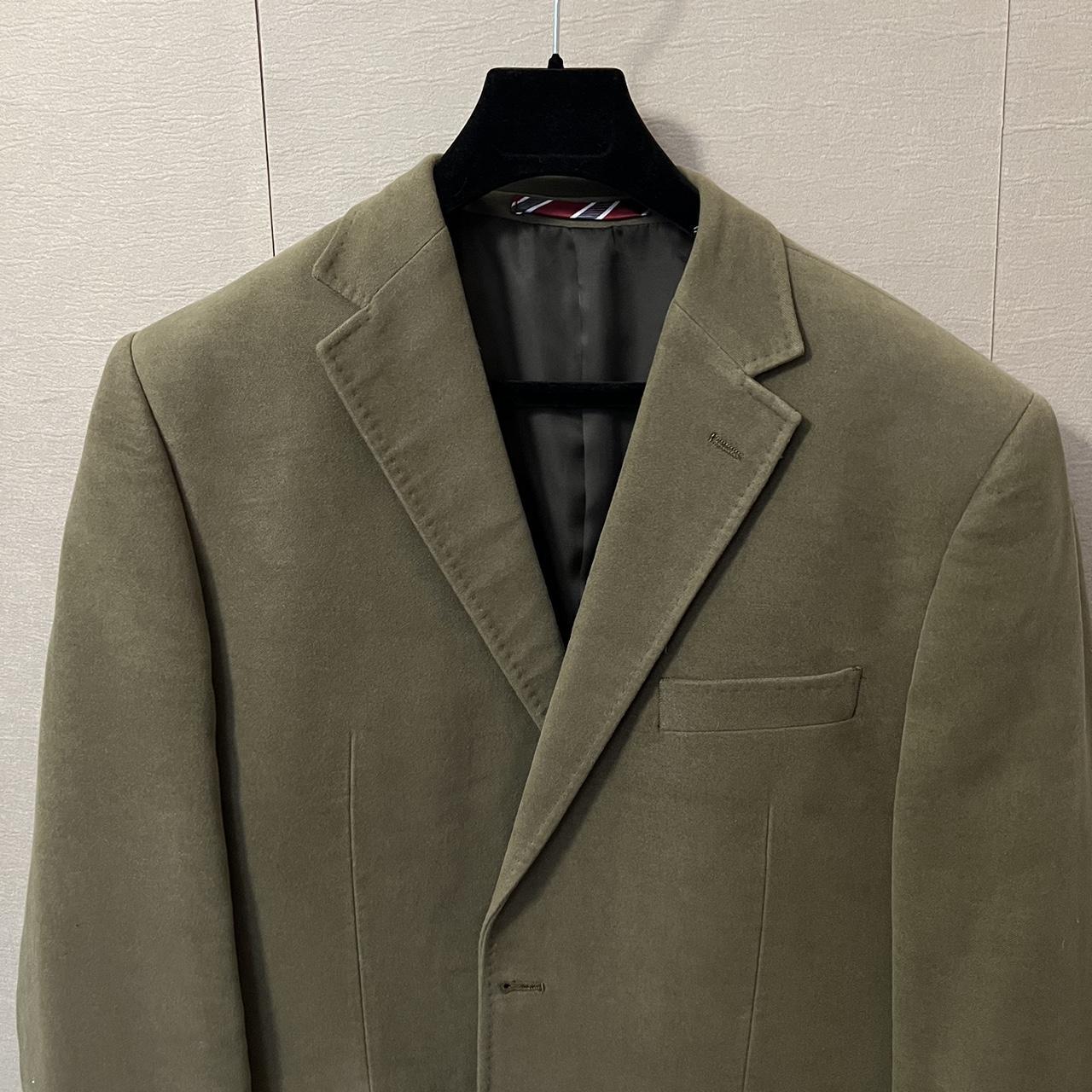 Vintage 90s Blazer Oversized Khaki Jacket Mens Collared Button Up Blaze Cotton Large UK 16