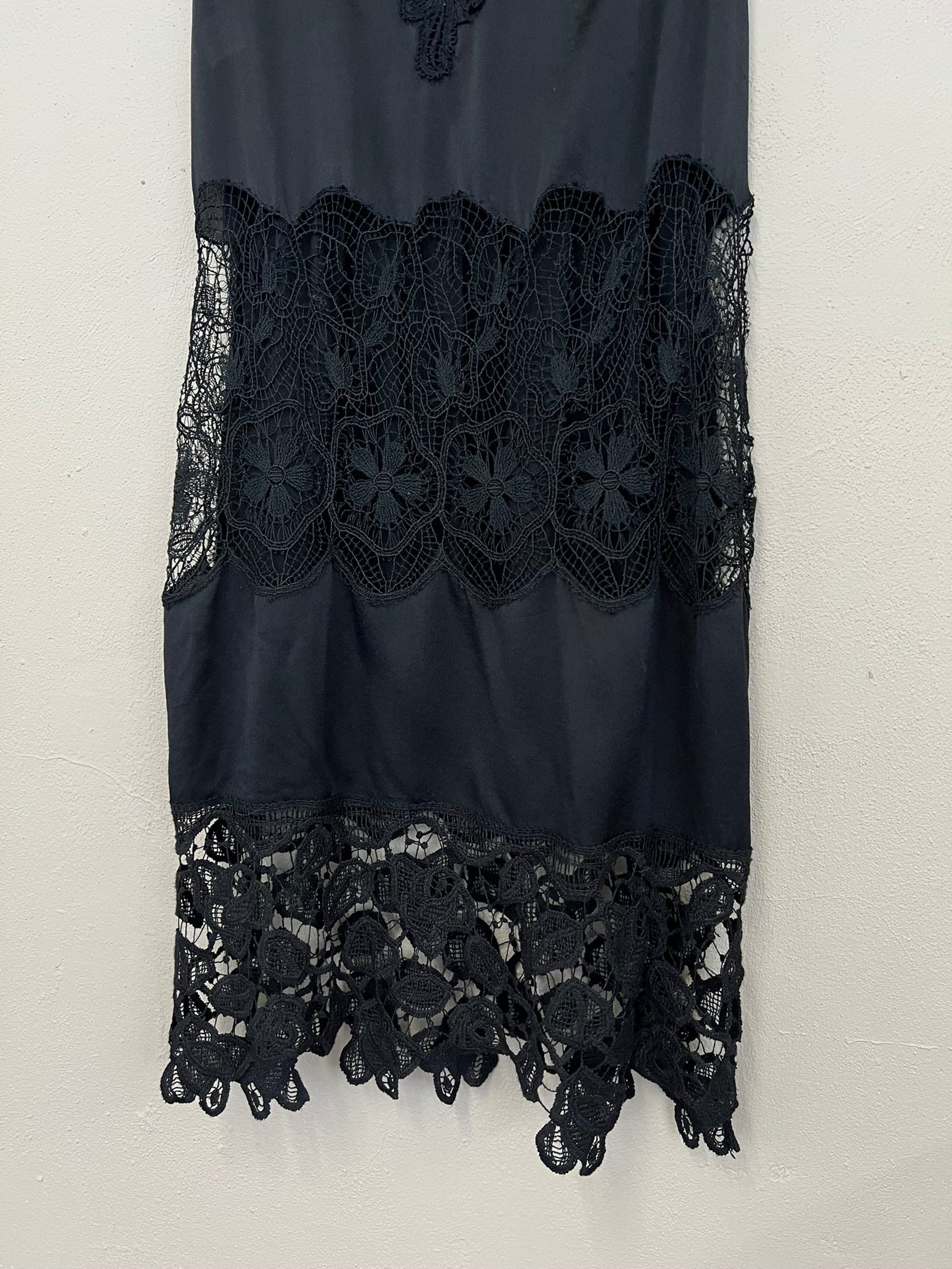 Moschino Cheap and Chic Black Lace Silk Dress Mini UK 10