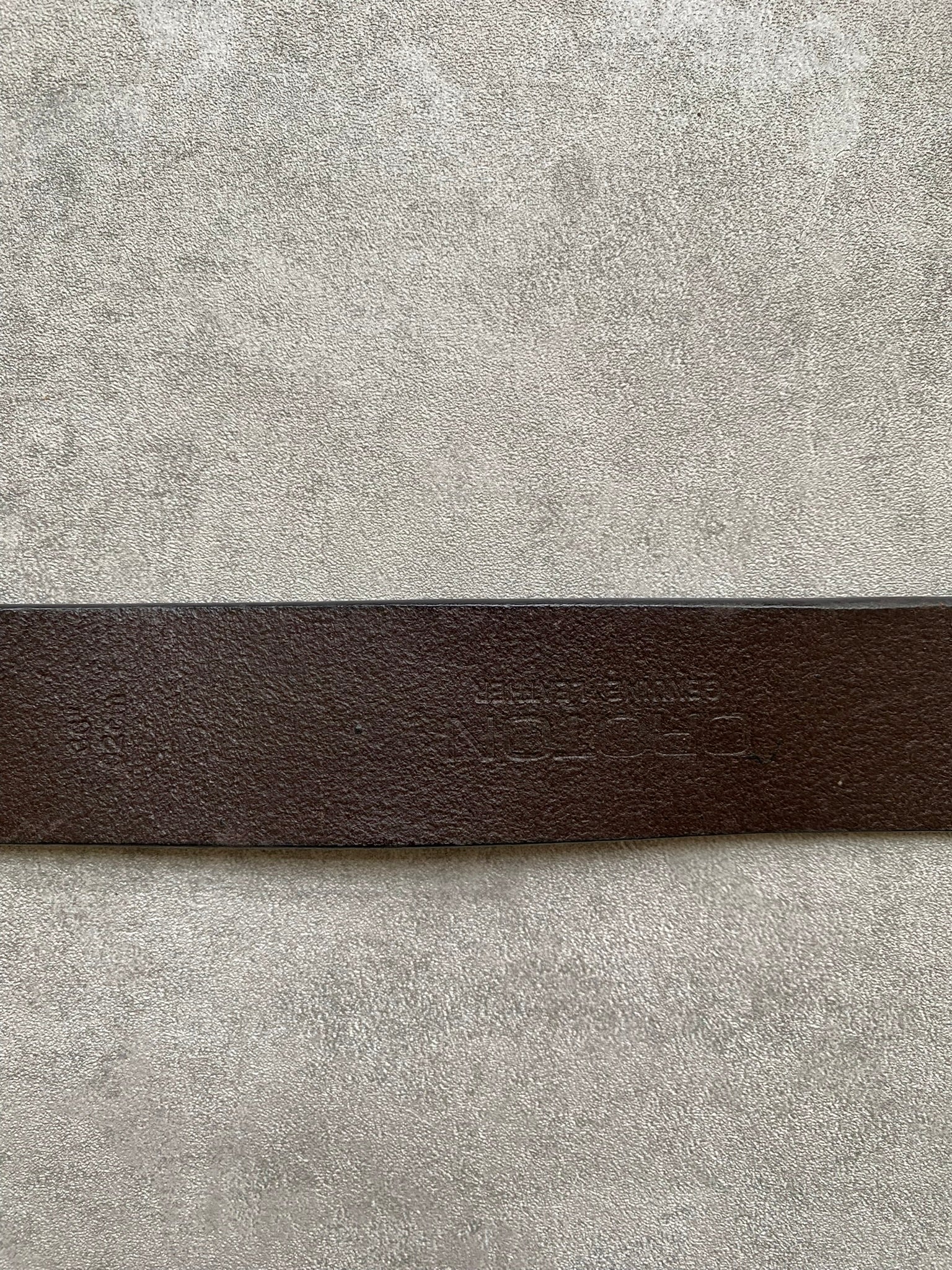 Vintage Oroton Brown Leather Belt Silver Buckle Size UK 16