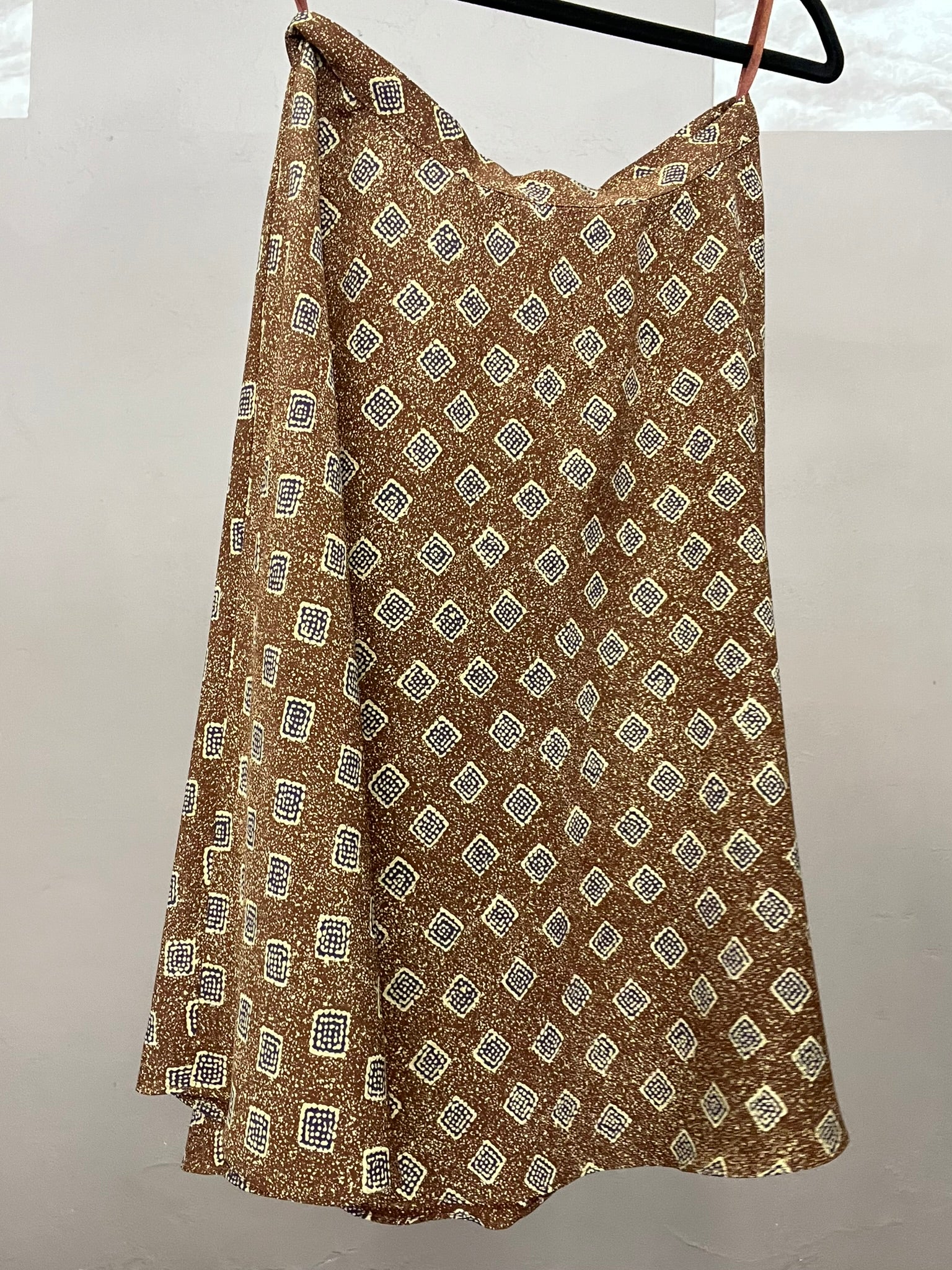 Brown A-Line Mini Skirt Vintage 90s Liz Claiborne High Waisted Flowy Skirt UK 8–