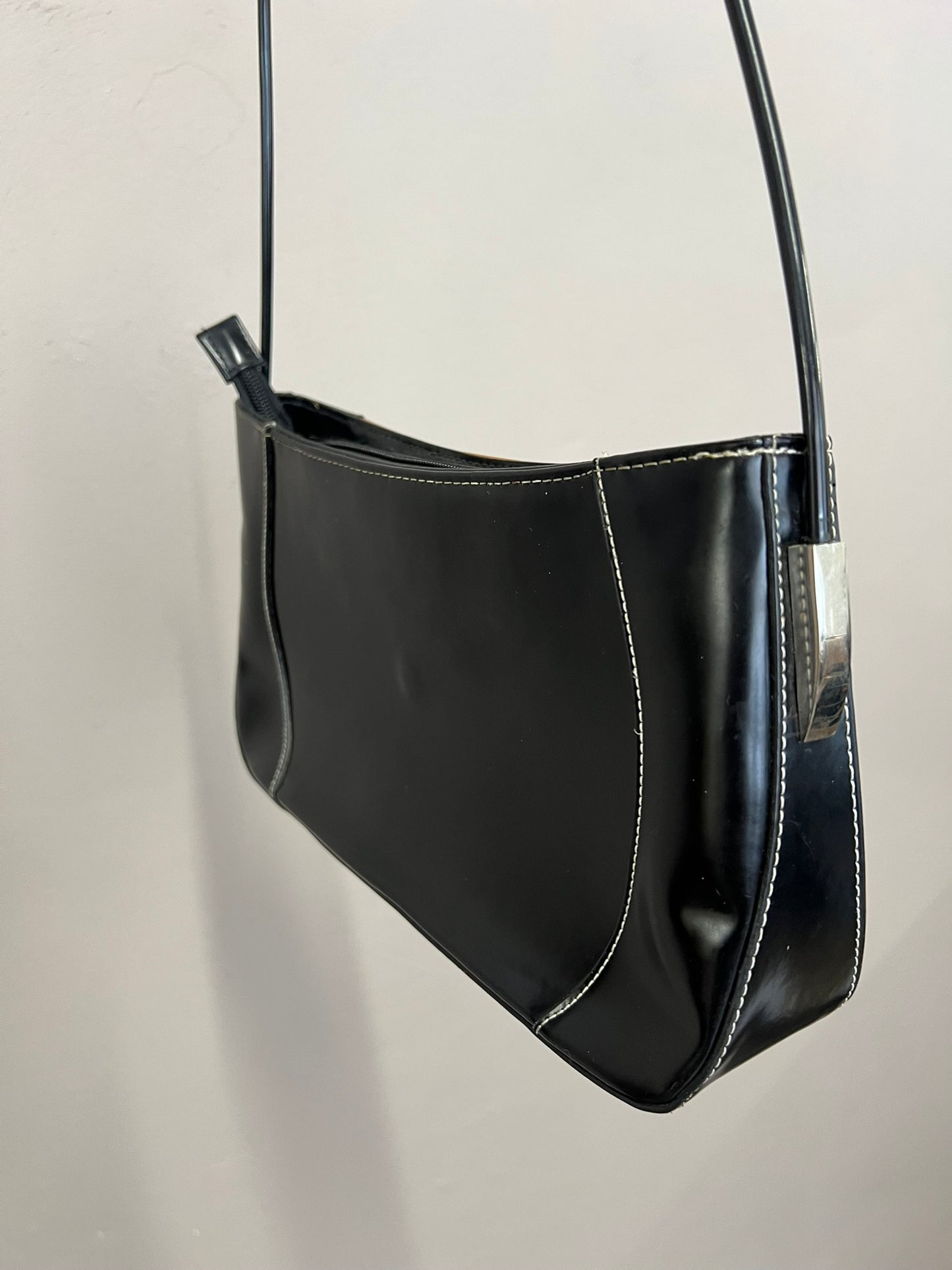 Vintage 90s shoulder bag Y2K Patent Leather Shoulder Bag