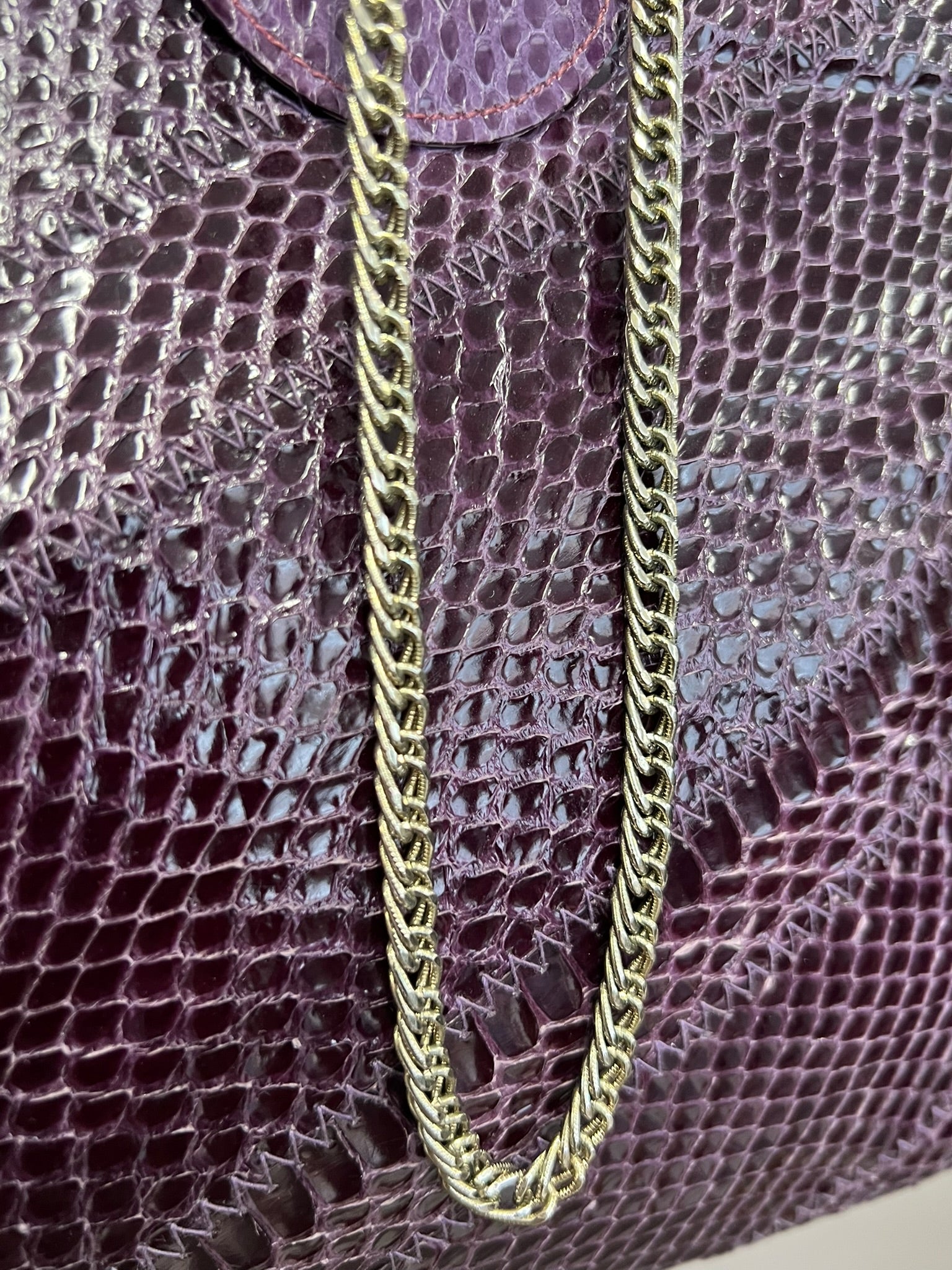 True Vintage 60s Purple Snakeskin Clutch Bag Evening Bag Snakeskin Crossbody