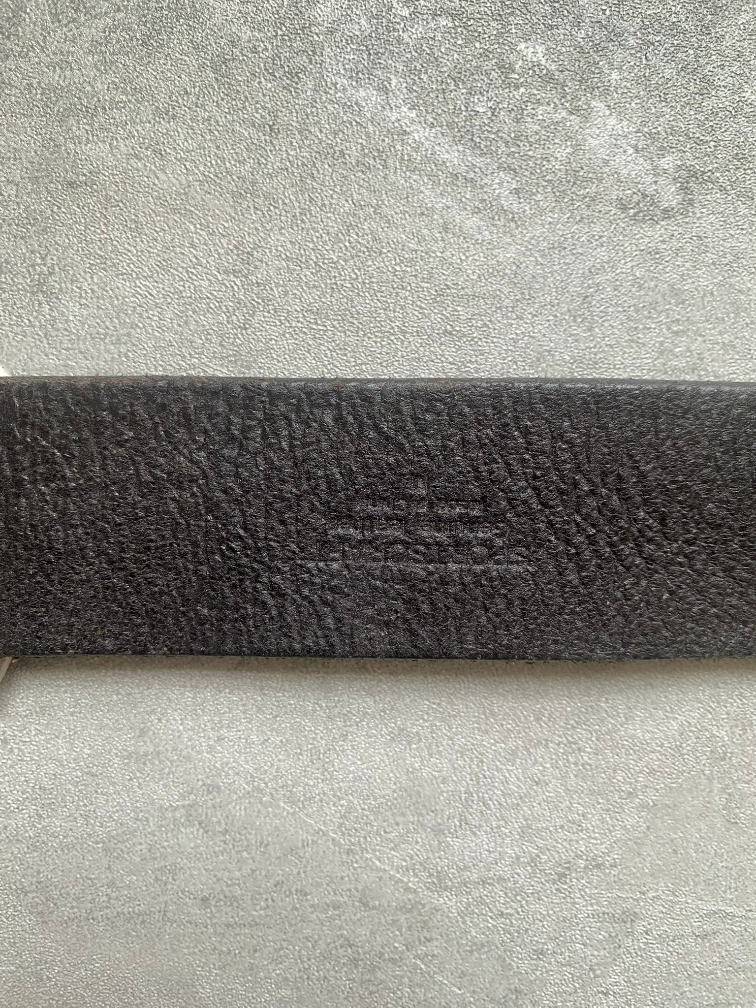 Vintage Black Braided Leather Belt Genuine Leather Belt 90s Silver Buckle Size