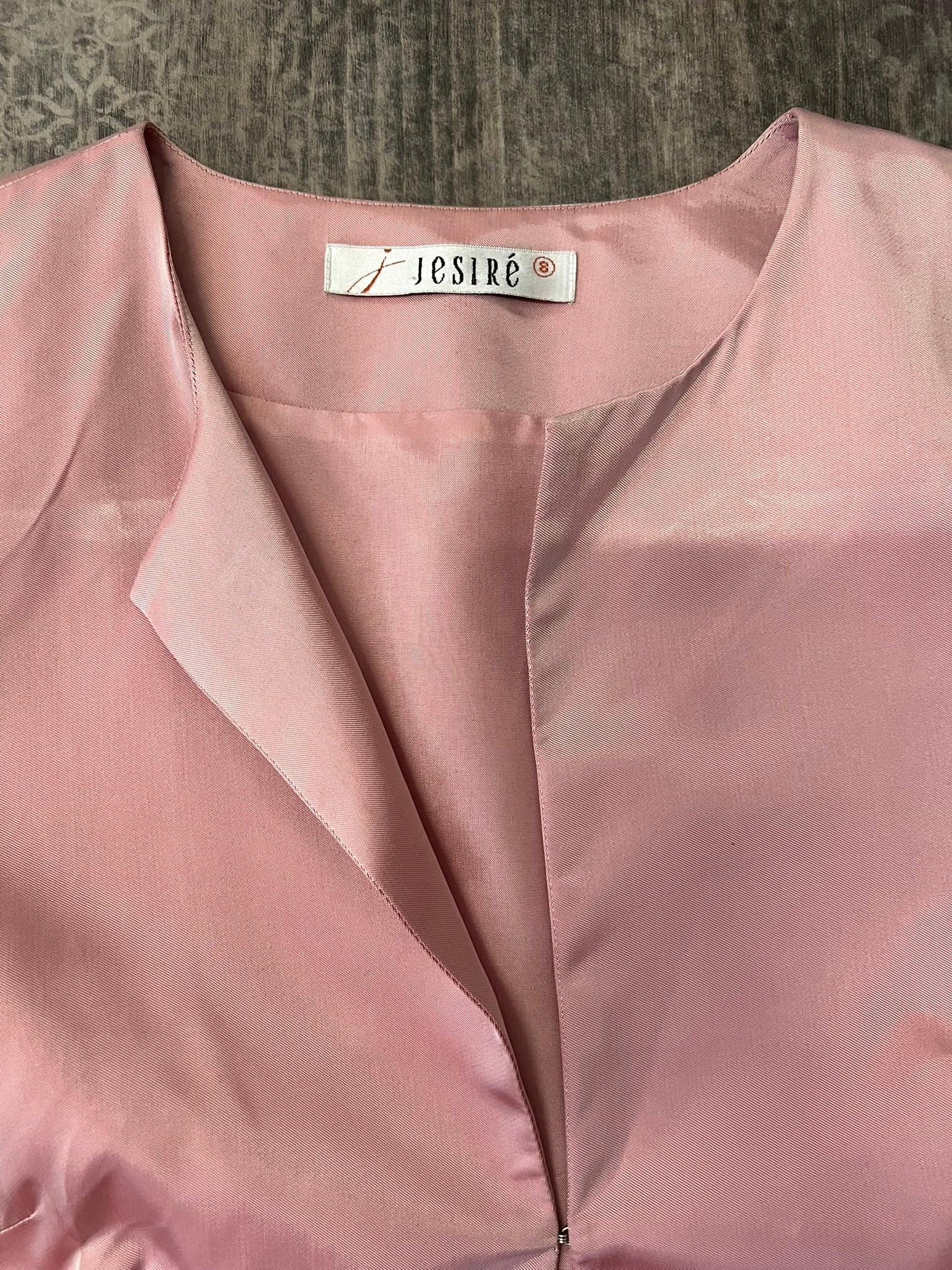 Vintage Pink Satin Suit Two Piece Jesiré Trousers and Blazer Set Co Ord UK 8