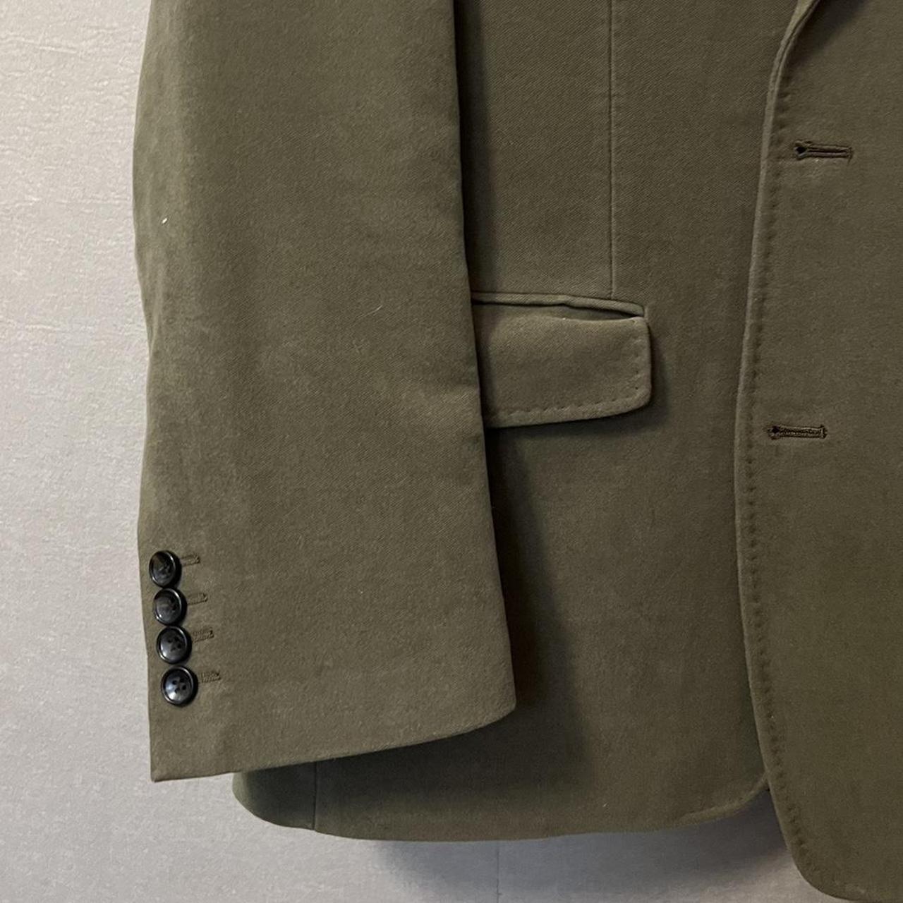 Vintage 90s Blazer Oversized Khaki Jacket Mens Collared Button Up Blaze Cotton Large UK 16