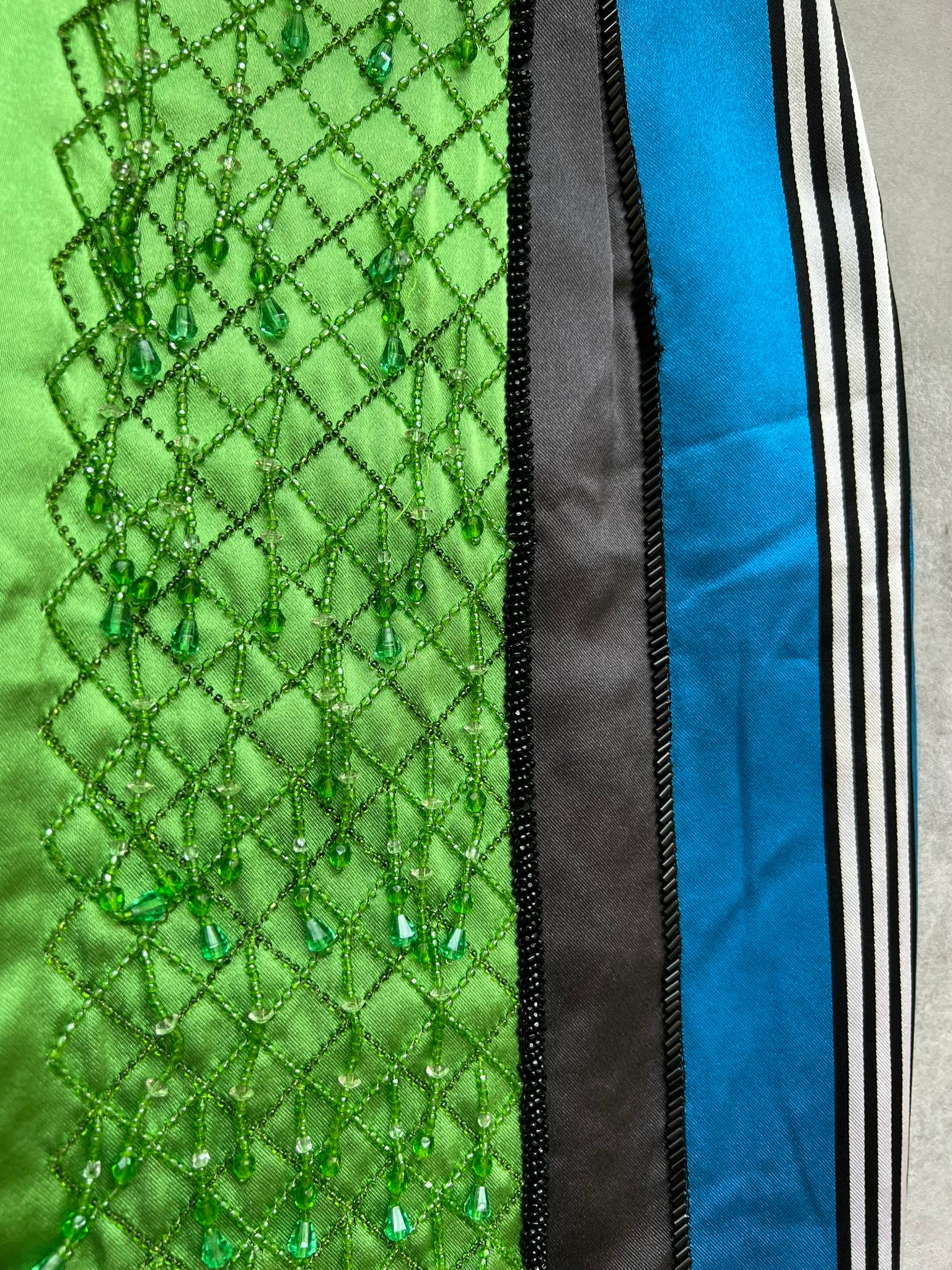 Vintage 1970s Silk Skirt Beaded Mini Skirt ALMA Couture Italian Made 100% Silk Skirt Beaded Panel True Vintage Size Small UK 8