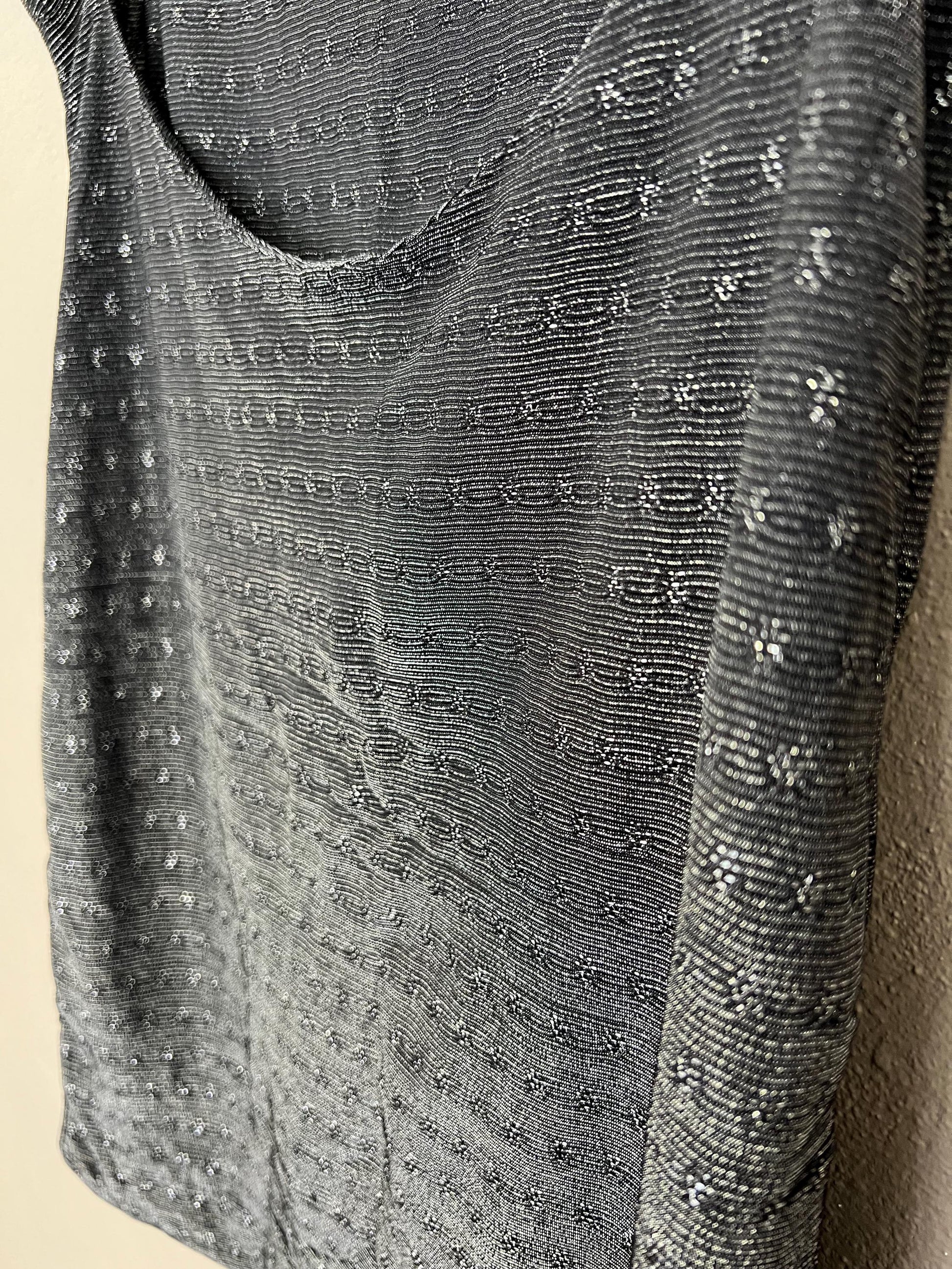 Silver Metallic Bodycon Mini Dress | Vintage | Backless Slinky Clubwear | Micro Mini