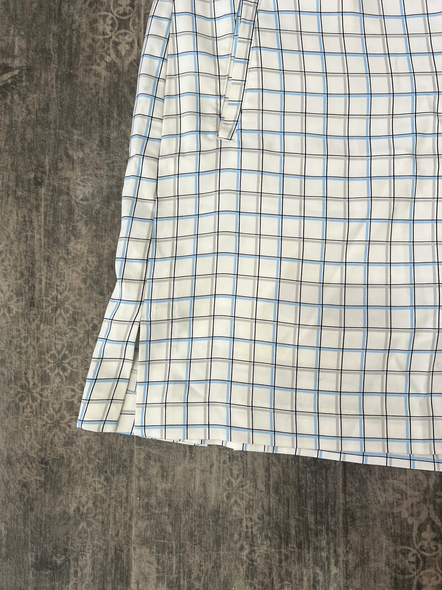 White Tartan Tennis Skort Vintage Y2K Izod XFG Stretch Plaid Mini Skirt with Sho