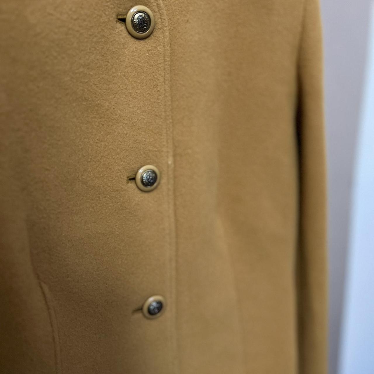 Vintage 90s Blazer Wool and Cashmere Jacket Mustard Button Up Blazer Collarless Eastex Heirloom UK 1