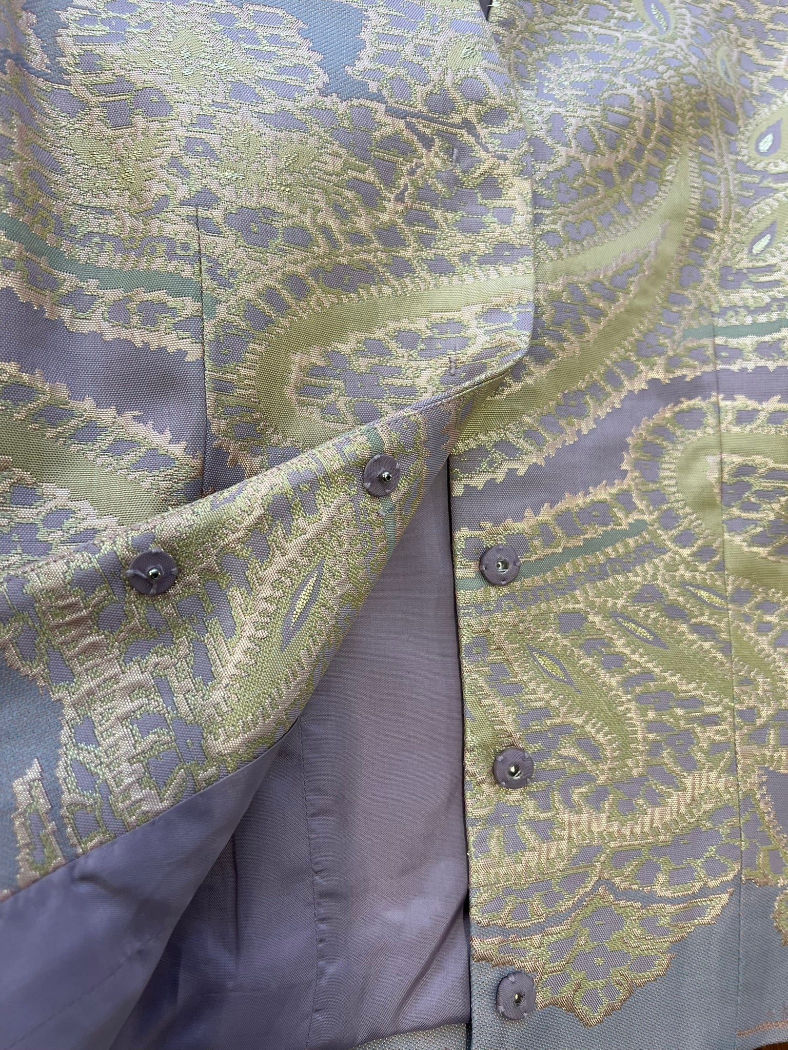 Vintage Waistcoat Purple Gold Paisley Embroidered Vest