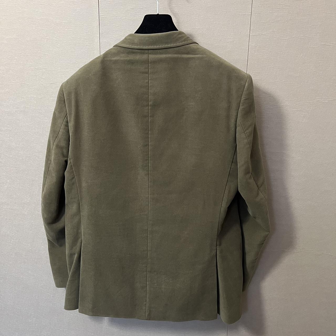 Vintage 90s Blazer Oversized Khaki Jacket Mens Collared Button Up Blaze Cotton Large UK 16