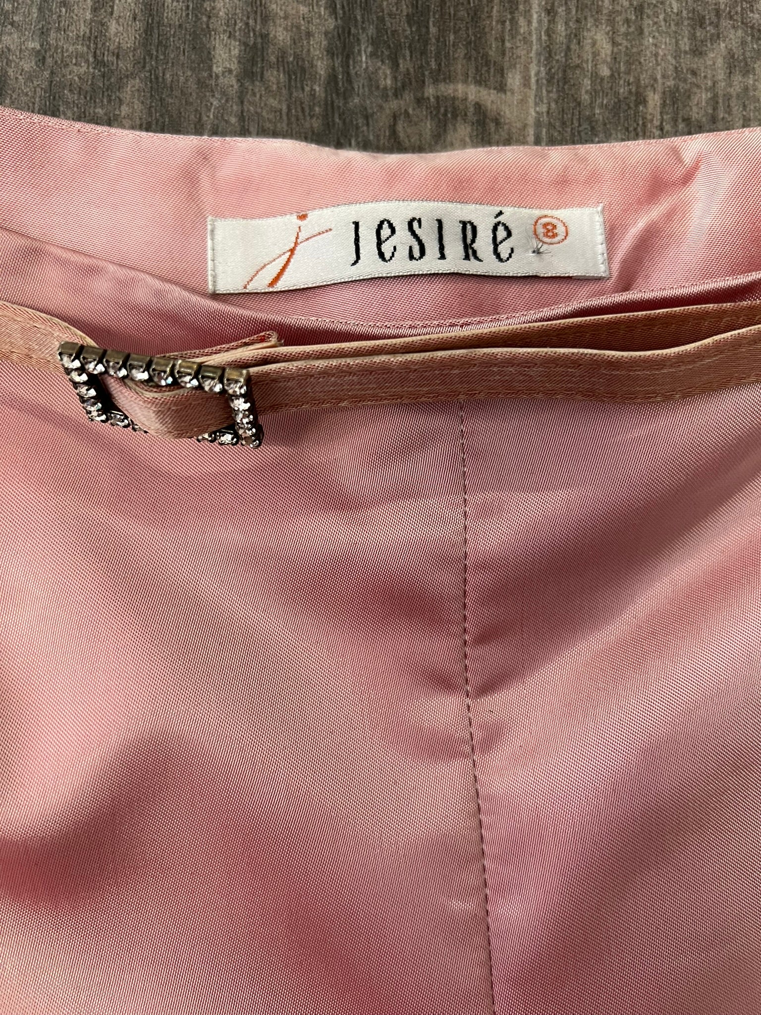 Vintage Pink Satin Suit Two Piece Jesiré Trousers and Blazer Set Co Ord UK 8