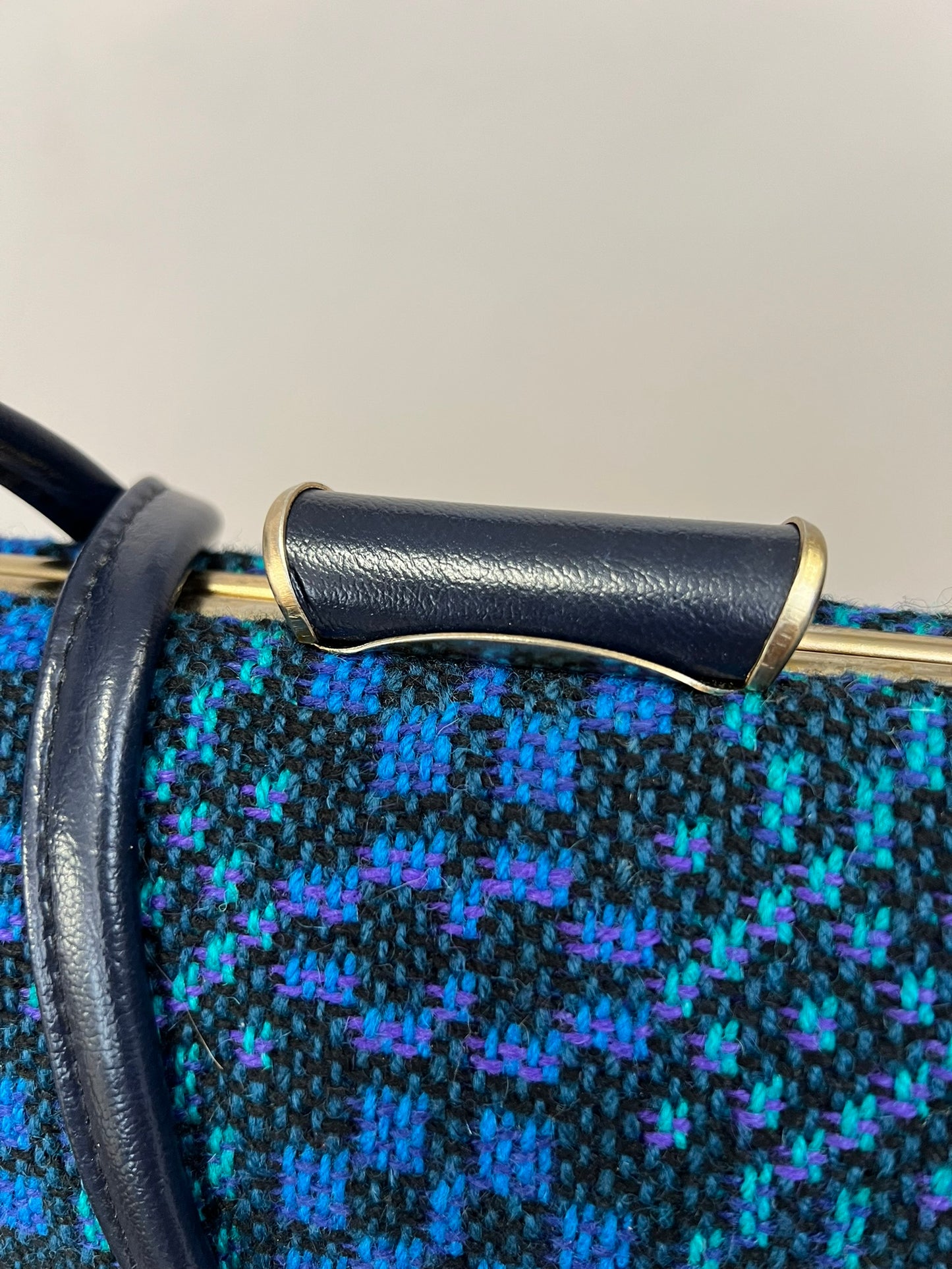 Vintage Wool Frame Handbag Tapestry Top Handle Bag Carpet Bag A Frame Bag