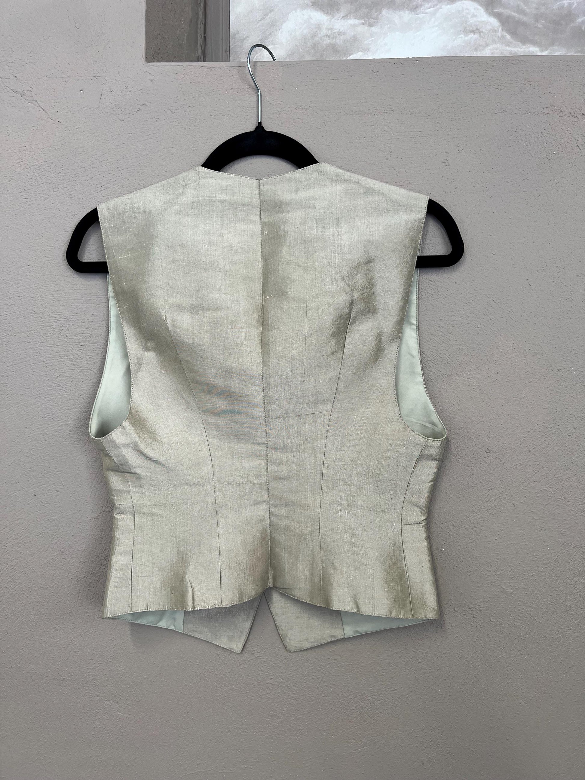 Waistcoat Short Tailored Custom Handmade Vintage Size M