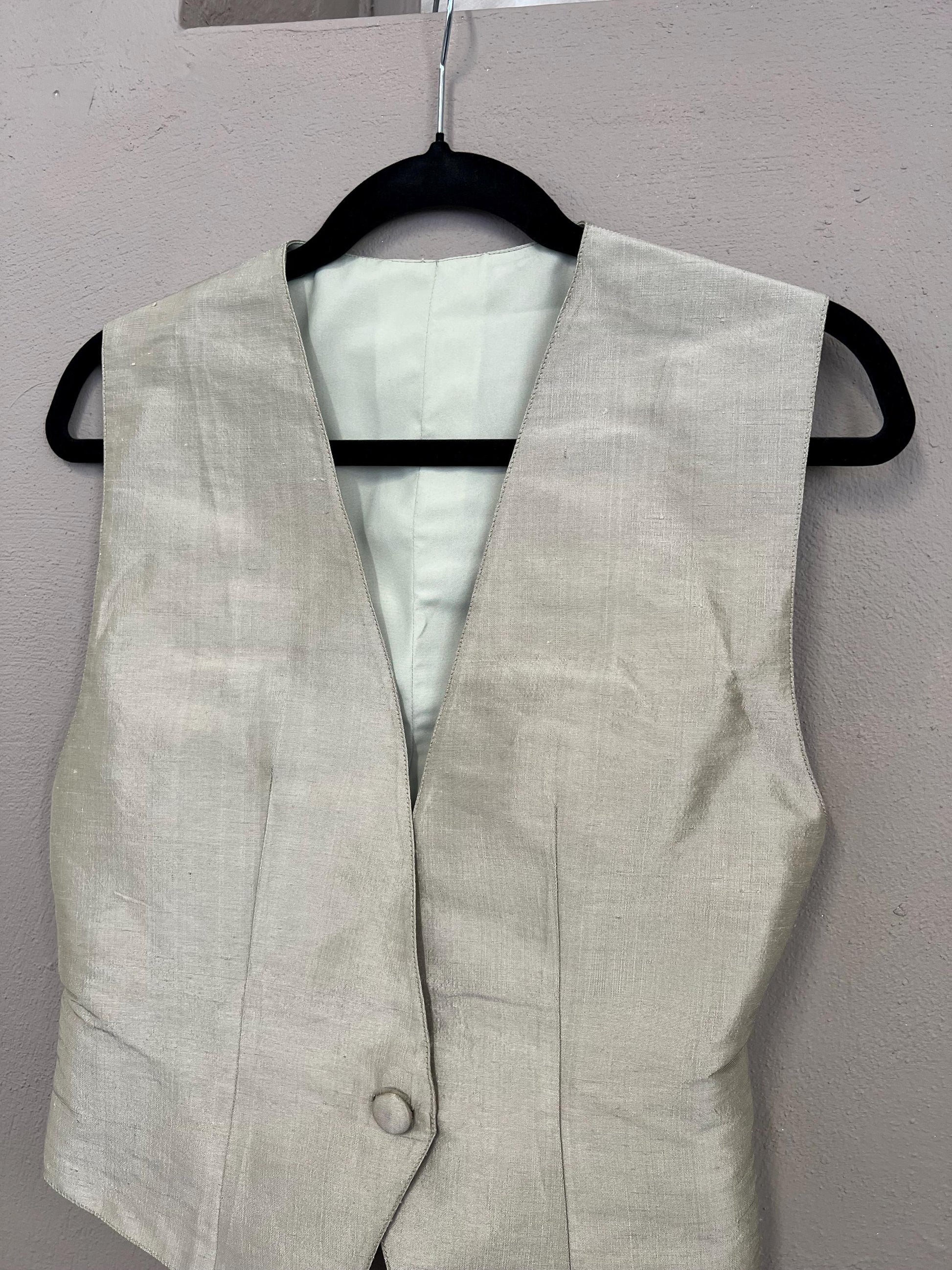 Waistcoat Short Tailored Custom Handmade Vintage Size M