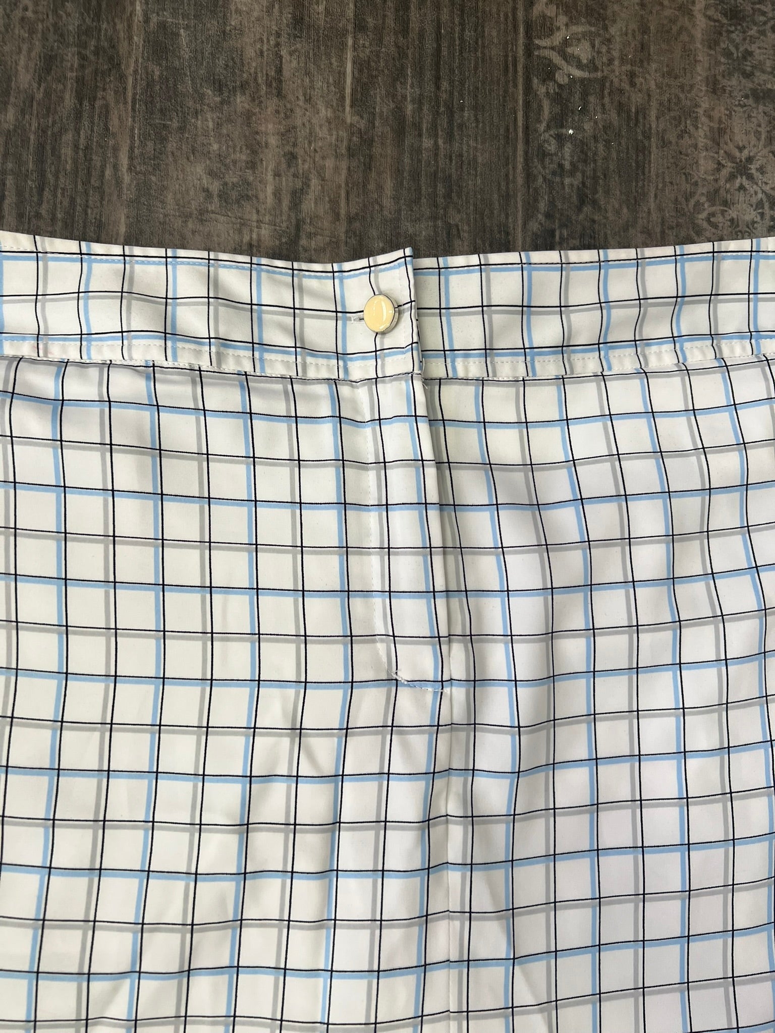 White Tartan Tennis Skort Vintage Y2K Izod XFG Stretch Plaid Mini Skirt with Sho