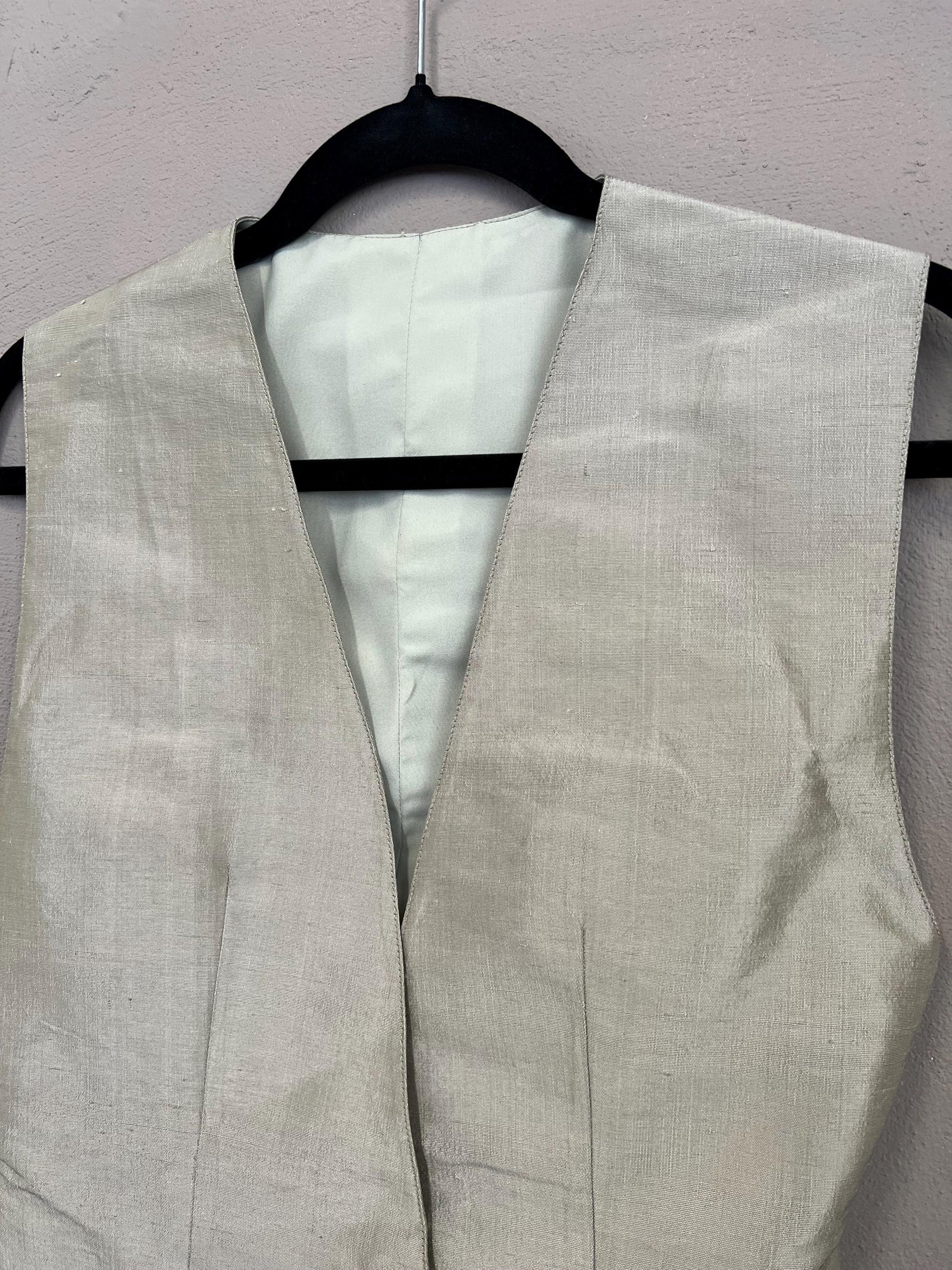 Waistcoat Short Tailored Custom Handmade Vintage Size M